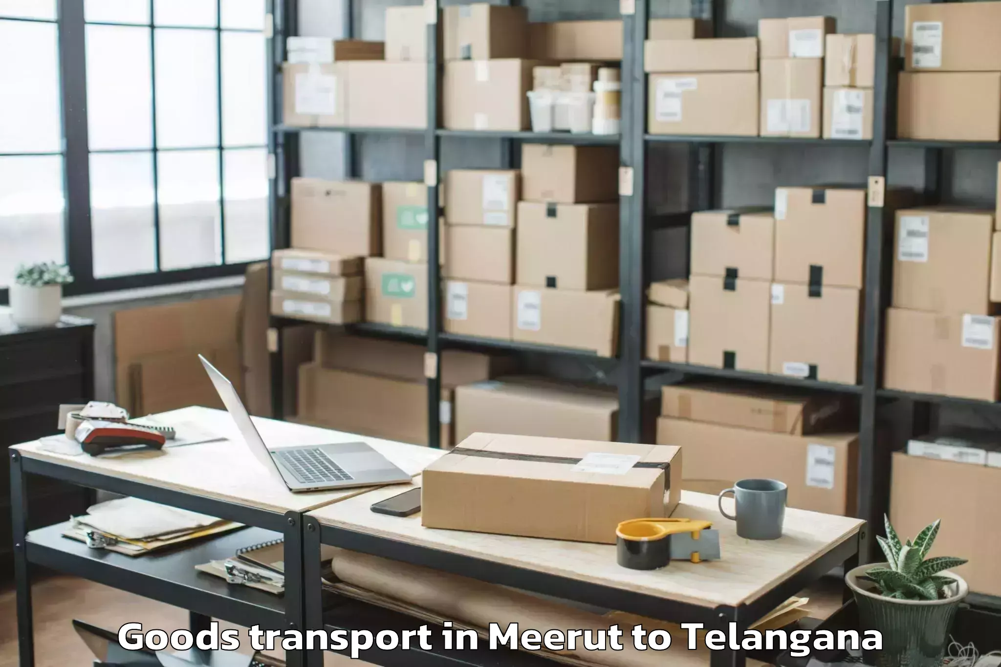 Book Meerut to Narketpalle Goods Transport Online